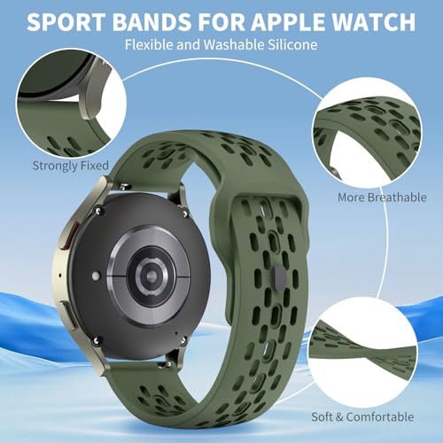Image of Breathable Bands Compatible with Samsung Galaxy Watch 7 /6 /5 /4 Band 40mm 44mm /Galaxy Watch 6 /4 Classic 47mm 43mm 46mm 42mm /Watch 5 pro 45mm, 20mm Silicone Sport Replacement Strap