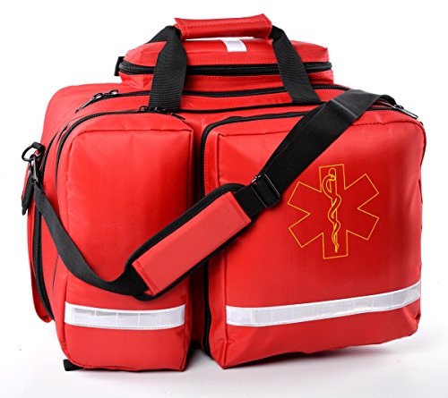 Aurelius EMT Bag Emergency Response First Aid Bag,Medical Supplies Not Included (Red)