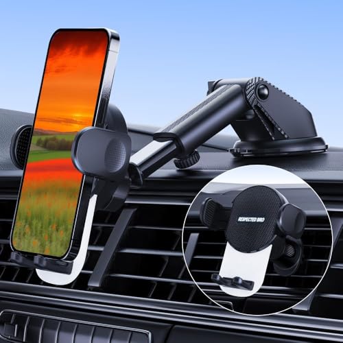 RESPECTED BRO Universal-Car-Phone-Holder-Mount - Cell Phone Holder for Car, Dashboard and Windshield Mount, Air Vent car, Secure Phone Holders for Your Car, Compatible with All Smartphones