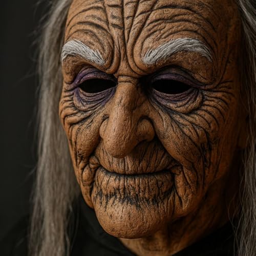 Image of Wanna Party Halloween Mask For Adults- Old Woman | Adults Realistic Halloween with Lifelike Features for Cosplay and Costume Parties