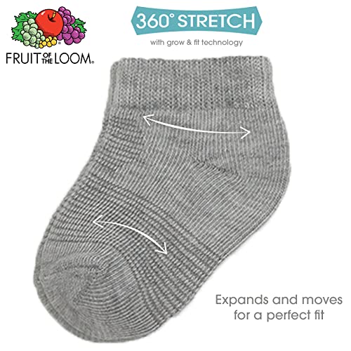 Fruit of the Loom Baby 22-Pack Grow & Fit Flex Zones Low Cut Stretch Socks - Unisex, Girls, Boys2