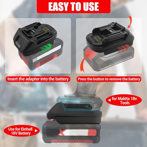 Adapter for Einhell 18 V Lithium Battery Converter for Makita 18 V Lithium Battery, Convert to Makita 18 V Battery for Makita 18 V Lithium Battery Tool - Image 4