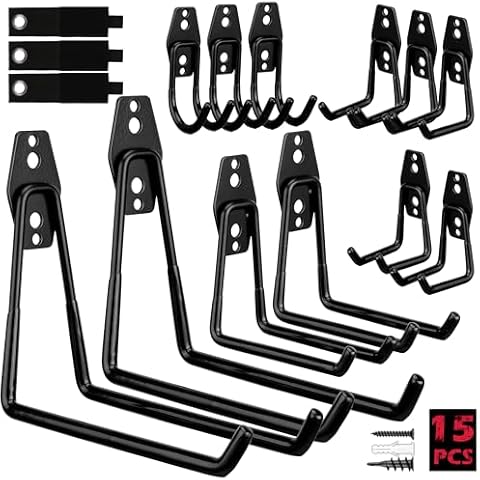 SEDY 15PCS Heavy Duty Garage Hooks Cover