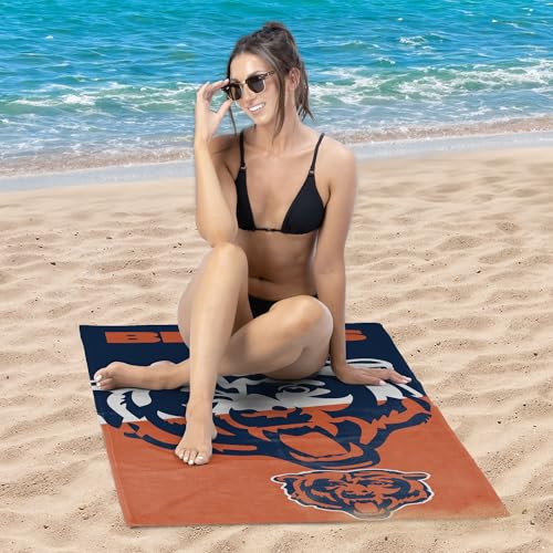 Image of Northwest NFL Chicago Bears Microfiber Beach Towel, 30 x 60 Inches - Quick Dry, Sand Resistant, Lightweight, Highly Absorbent, Incisor Design