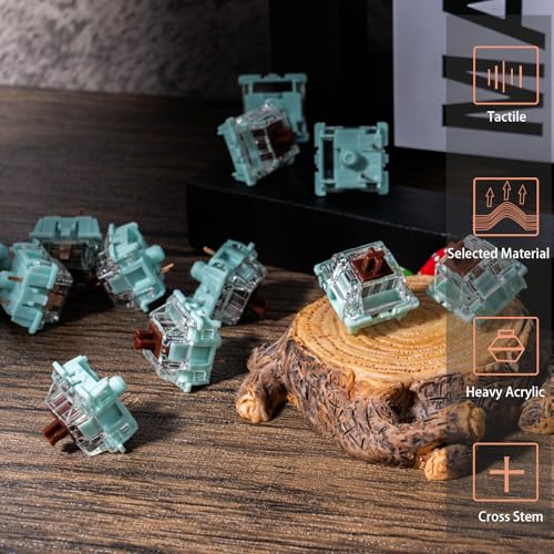 Gateron Jade Series 3.0 Interruptor de teclado marrom, mola tátil de 3 pinos 55gf de dois estágios,