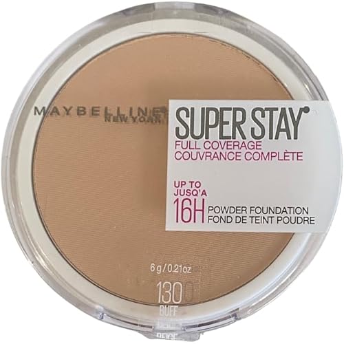 Maybelline Super Stay Full Coverage Powder Foundation Makeup, Up to 16 Hour Wear, Soft, Creamy Matte Foundation, Buff Beige, 1 Count