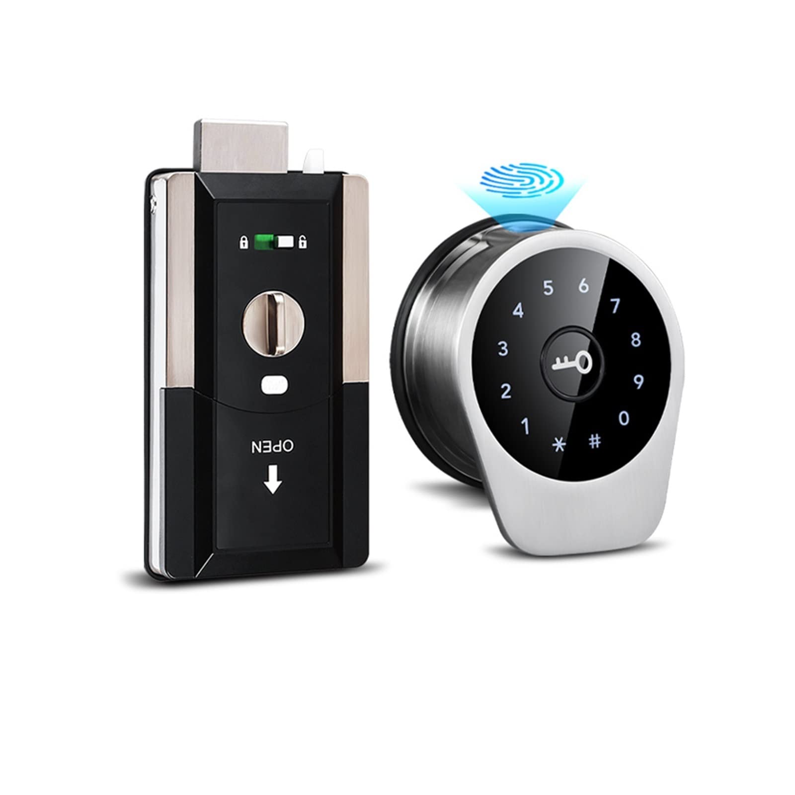 CVFRDD Smart Door Knob, Automatic Electronic Smart Door Lock Biometric Fingerprint Code RIFD Keyless with TTlock Keyless Entry Door Handle(Silver)