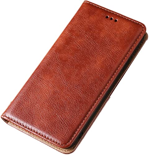 Étui iPhone 13 en cuir marron avec fentes pour cartes et support