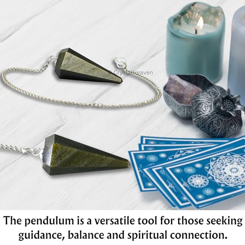 Image of Certified Golden Sheen Obsidian Pendulum Dowsing Tool - Natural Crystal Pendulum for Spiritual Guidance - Premium Dowser Pendulum for Accurate Divination and Energy Healing - Perfect for Energy Healing and Chakra Balancing - Handcrafted with Precision and Elegance