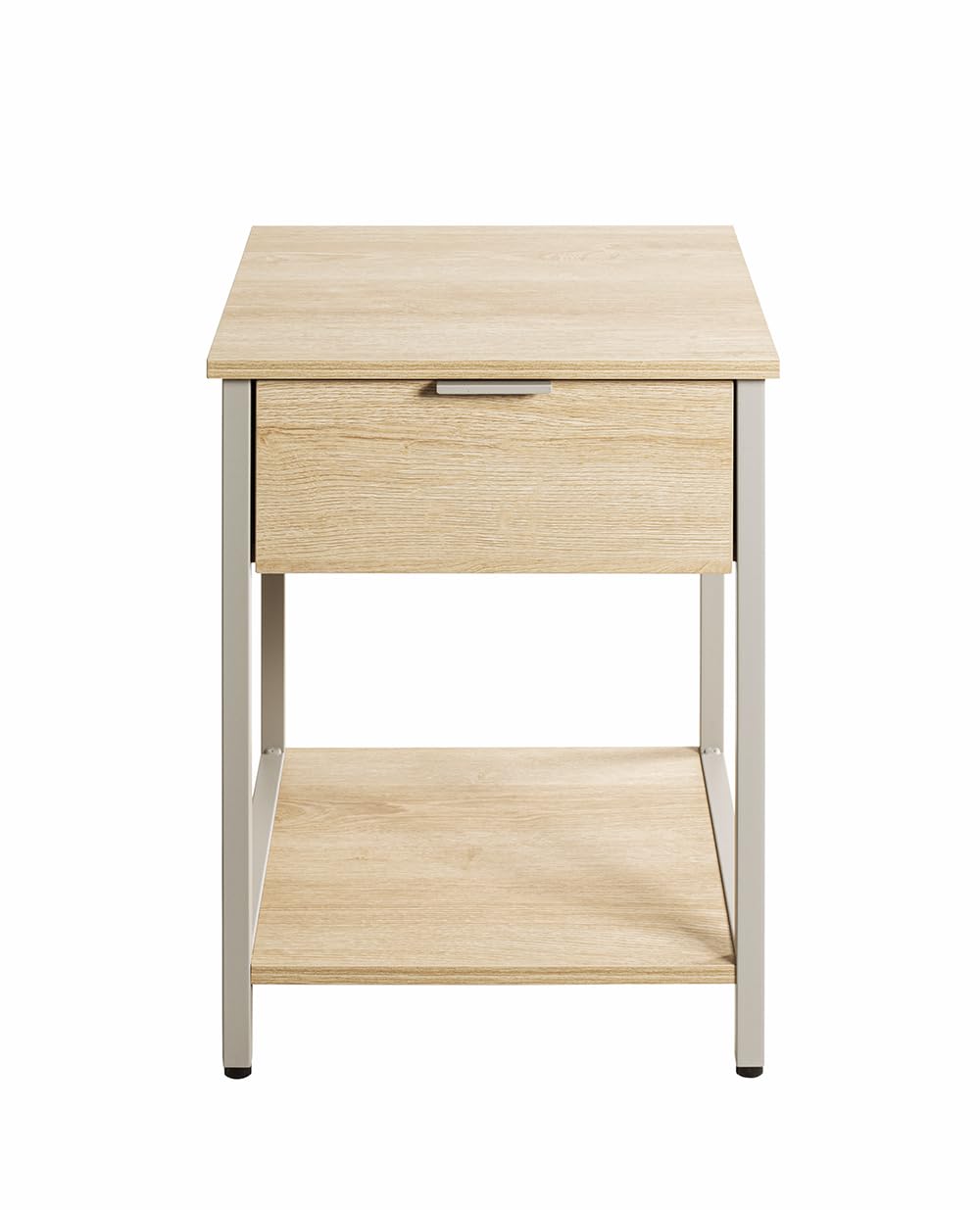 HAKU Table d'appoint avec tiroir, chêne Naturel, Gris Cachemire, métal, aggloméré, Table Basse Moderne avec tiroir - Dimensions : L 40 x H 55 x P 40 cm Style : Moderne