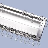 TIPIACE Double Curtain Track Luxurious Heavy Conjoined Curtain Rails Nano Silence Curtain Rod Customized Length and Ceiling or Wall Mount (ivory white - hook)