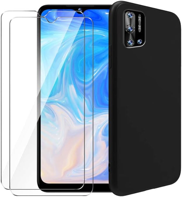 Funda para Doogee N40 Pro + 2 unidades Protector de pantalla de vidrio templado - Silicona transparente suave flexible parachoques a prueba de