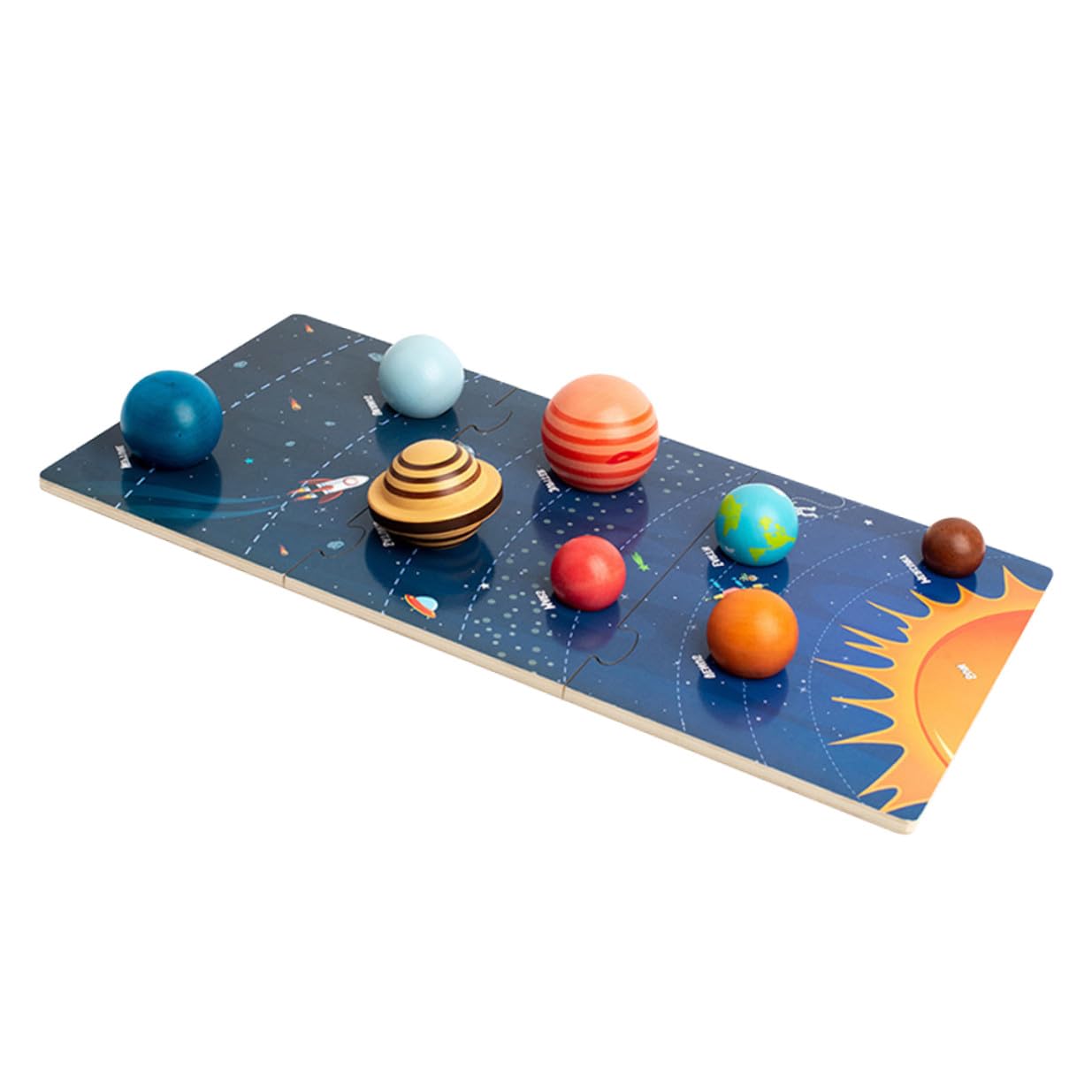 Rompecabezas de Planetas 1 Juego de Madera Educativo para Bebés y Niños