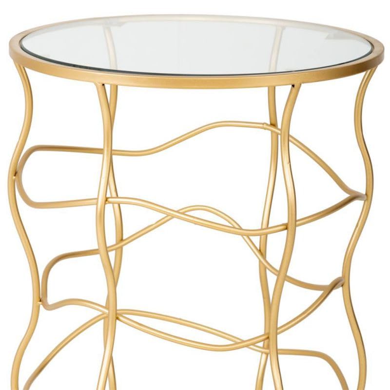 Petite table en métal doré et verre pour ranger vos objets avec style