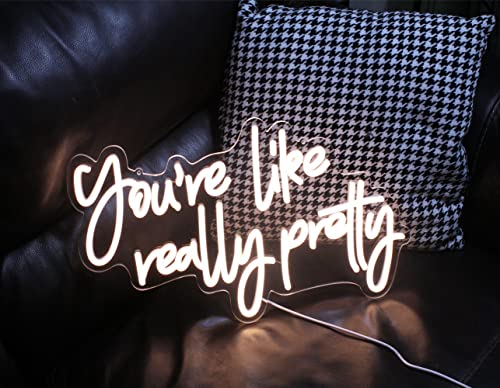DAKABUKA You Are Like Really Pretty Neon Sign Warm White Room Decor LED Neon Signs Wall Decor For Bedroom Bachelorette Party Teen Girls Room With Dimmable Switch USB Power(16.9 * 10.6inches) by DAKABUKA - Image 3