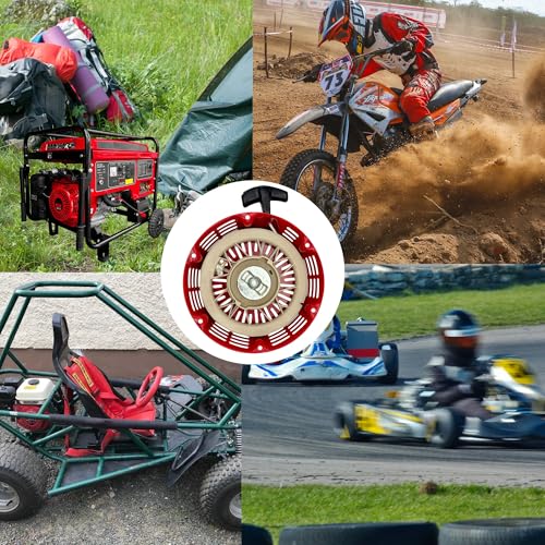 YGQ GX340 GX390 188F Seilzugstarter Rückspul-Startvorrichtung mit Zugseil Reversierstarter für Honda GX610 GX620 and Clones 339c 389cc 420cc 439cc 459cc Red 28400-ZE3-W01ZA für Generatoren
