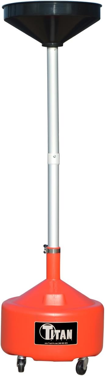 Titan Lifts POD-8 Polypropylene Adjustable Waste Oil Drain, 8 Gallon