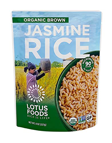 Lotus Foods Organic Brown Jasmine Heat & Eat Rice Pouch, 8 Ounce (Pack Of 6) #TOP2