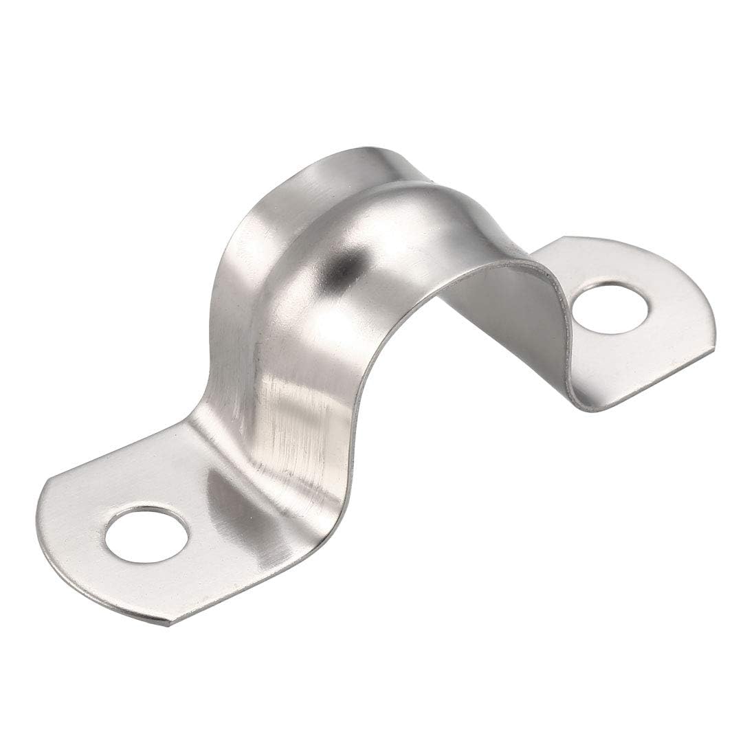 TA-VIGOR 10Pcs Rigid Pipe Straps, 20mm 2 Holes Stainless Steel Tension Tube Clip Clamp