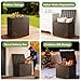 MAKE CHANGES Outdoor Storage Box - 31 Gallon Waterproof Resin Deck Box, Lockable Patio Storage Bench for Package Delivery, Cushions & Garden Tools, UV Resistant (Brown, 31 Gal)