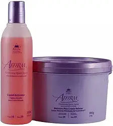Kit Relaxamento e Alisamento Capilar, 900g Creme + 255ml Ativador, para Cabelos Cacheados e Crespos