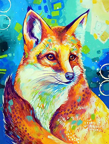 NAIMOER 5D Diamond Painting Broderie Diamant Renard Peinture Diamant 5D Diamant Painting Canevas Diamant kit Complet Point De Croix Broderie Diamond Painting Kit Complet 30x40cm Cover
