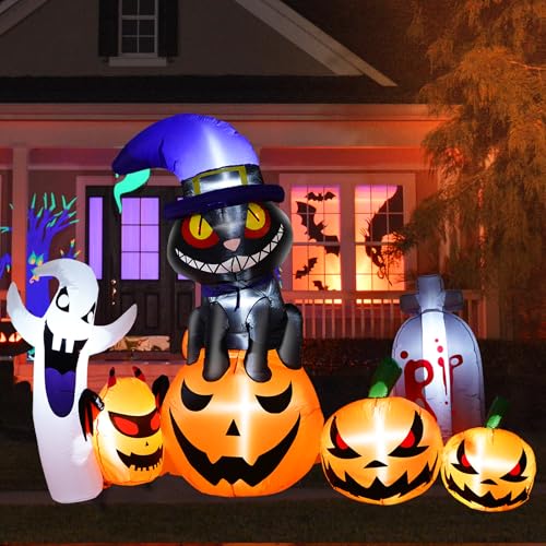 7FT-Long-Halloween-inflatables-Outdoor-Ghost-cat-Pumpkin-inflatables-Decoration-Halloween-Built-in-LED-Decoration-Halloween-Party-Holiday-Indoor-and-Outdoor-Garden-Lawn-Courtyard-Decoration