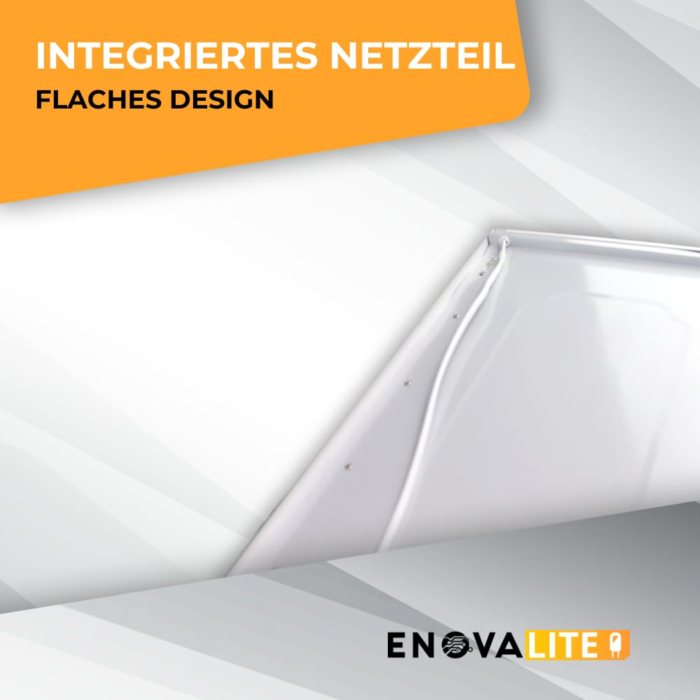 LED Panel SLIM, Aufbaupanel, UGR<19 blendfrei, 120x30cm, 30W, 3300lm, neutralweiß (4000K), Netzteil im Rahmen integriert, LED Bürolampen, Rasterdeckenleuchte, Büroleuchten, Deckenleuchte