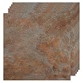 VallisCo 30-Pack Peel and Stick Vinyl Floor Tiles, 12"x12" Self-Adhesive Waterproof Peel and Stick Flooring Planks DIY for Bathroom, Kitchen, Living Room, Cover 30 Sq. Ft Red Brown