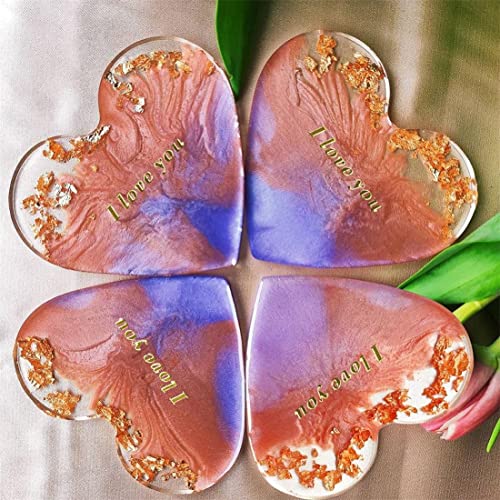 Image of SNOOGG Pack of 1 Heart-Shaped Silicone Mold for Epoxy Resin Art, DIY Casting, Making Coasters, Home Decoration, Cup Mats, and Customized Craft Projects