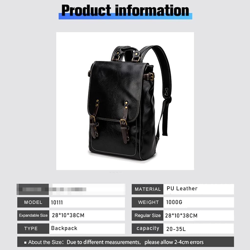 Leren rugzak 14 inch lederen laptoprugzak Mode herenrugzak voor unisex winkelen, zakelijk, studentendagrugzak