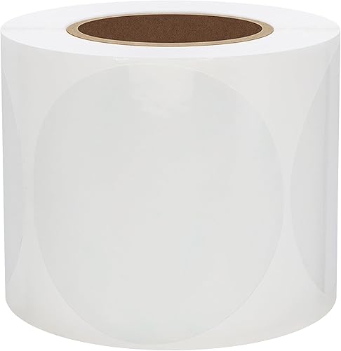 Miniatura 3 de Hybsk 300 etiquetas redondas transparentes de 2 pulgadas para embalaje de cajas de sellado de sobres (2 pulgadas redondas)
