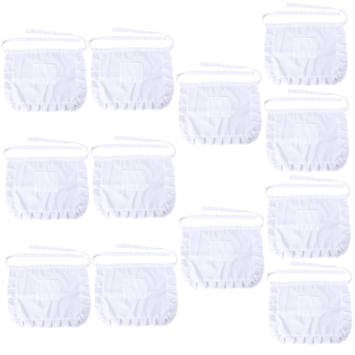 OUNONA 12piezas Delantal Corto De Cintura Para Mujer Con Encaje y Bolsillo Delantal De Cocina Práctico Para Eventos y Servicio