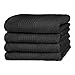 Produktbild Merana Handtuch Set | saugstark, weich und fusselfrei | Frottier Gäste-Handtuch Qualität aus Schwerer Bio-Baumwolle 590 GSM (Graphite Black, 4 x Gästetücher (30x50cm))