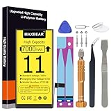 MAXBEAR [7000mAh] Battery for iPhone 11, (2023 New Version) 0 Cycle Ultra High Capacity Battery Replacement for iPhone 11 6.1' Model A2111, A2221, A2223 with Repair Tool Kit