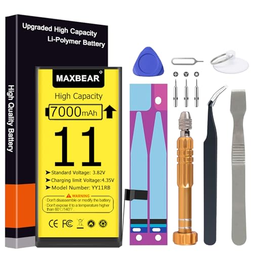 MAXBEAR [7000mAh] Battery for iPhone 11, (2023 New Version) 0 Cycle Ultra High Capacity Battery Replacement for iPhone 11 6.1' Model A2111, A2221, A2223 with Repair Tool Kit