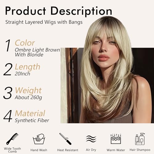NOSTALGIA 20Inch Wig with Bangs for Women 4x4 Realistic Scalp - image 6