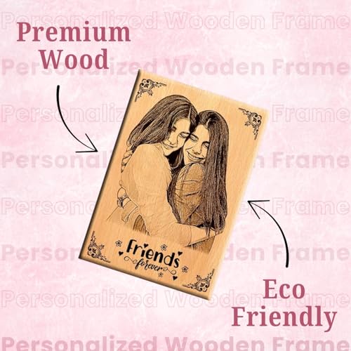 Image of Amazing gifts Rectangular Unique Friendship Day Gift - Personalize Engraved Wooden Plaque 6X4 Inches, Tabletop