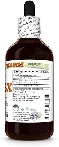 Miniatura 2 de Vitex (Vitex Agnus-Castus) - Glicerita de bayas secas, fabricada en Hawái, materias primas orgánicas, todo natural, vegano, probado en laboratorio,