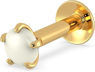 Yellow Gold Nose Pin for Women 22 k | 22k BIS Hallmark (916) Nose Stud for Women and Girls with Piercing