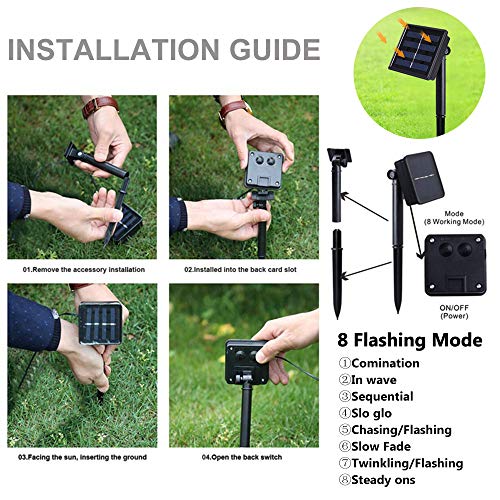 Luzes solares de Natal ao ar livre, 200 luzes LED de fada alimentadas por energia solar, luzes de fi