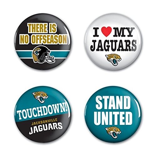 NFL Jacksonville Jaguars Round Button (4 Pack), 1 1/4"