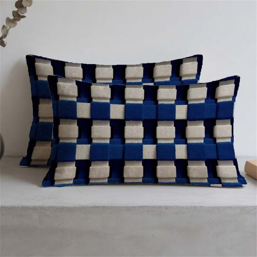 Coussin extérieur imperméable 80x100cm géométrique résistant
