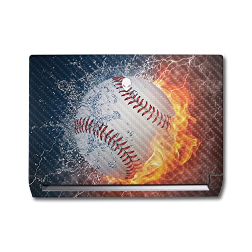 Image of MightySkins Carbon Fiber Skin Compatible With Alienware M17 R5 (2022) Full Wrap Kit - Baseball Fire | Protective, Durable Textured Carbon Fiber Finish | Easy To Apply & Change Styles | Made in the USA