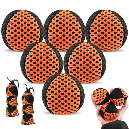 Hokoad 6 Packs Juggling Balls for Beginners and Professional, Weighted Juggle Balls with 2 Storage...