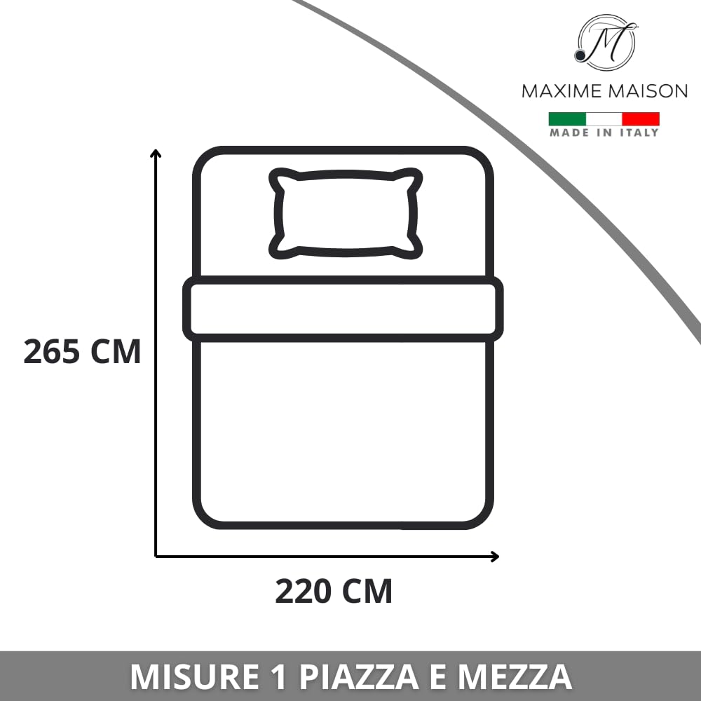 MAXIME MAISON - Trapunta Una Piazza e Mezza Invernale (300gr/mq) Piumone Una Piazza e Mezza, Copriletto Coperta Calda in Pregiato Raso Jacquard per Stagioni Fredde, Made in Italy (Shell Rosa)