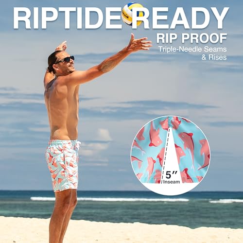 Image of Kanu Surf Men's Big Viper Extended Size Stripe Swim Trunk