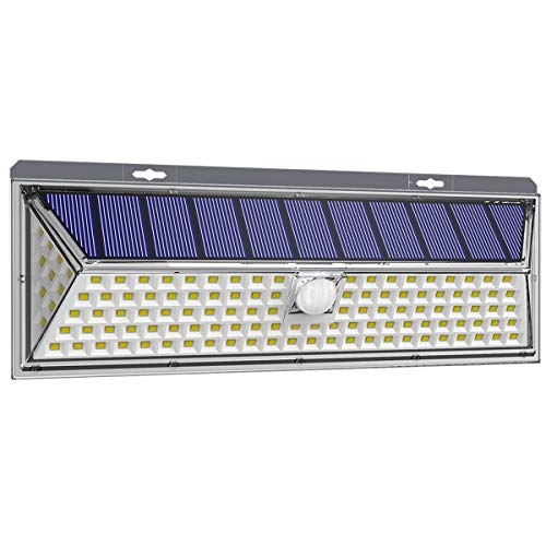 Preisvergleich Produktbild BFYLIN LED Solarleuchten,126 LED Solarlampe mit Bewegungsmelder, Solar Wandleuchte, IP65 wasserdichte Solarlicht mit 3 Modi, Solar Beleuchtung für Garten, Wand, Fahrbahn, Gehwegen usw (126 LED)