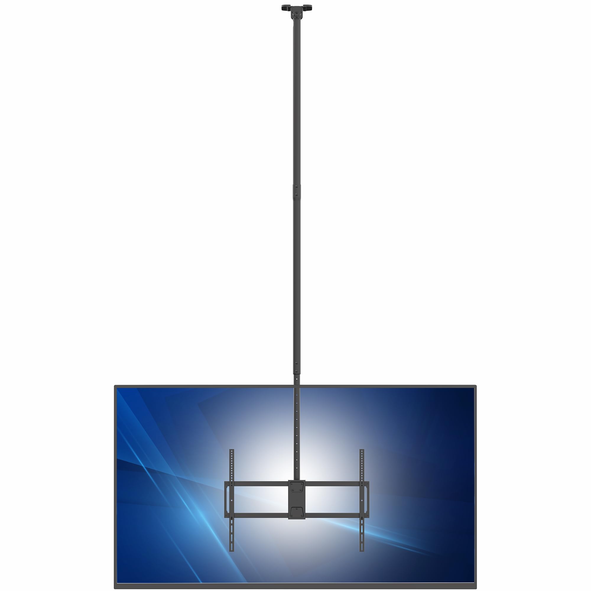 Ceiling Swivel TV Mount for 50 to 100 inch Screens, Telescoping Height Adjustment with 10ft Extension Pole, Fits Pitched/Vaulted Roof, Holds 176 lbs, Black, MOUNT-VC100-10