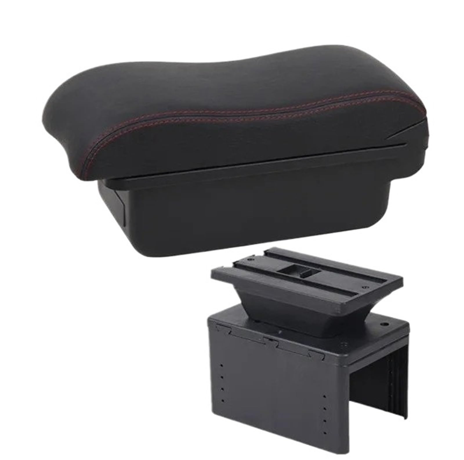 AWGNTQQ Car Armrests Universal Car Armrest Box Storage Retrofit Parts Accessories(A1 red line No USB)